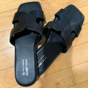 Call It Spring Black Slide Sandals